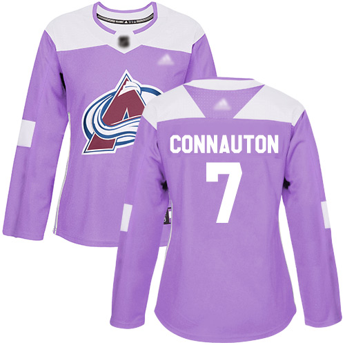 Adidas Avalanche #7 Kevin Connauton Purple Authentic Fights Cancer Women's Stitched NHL Jersey